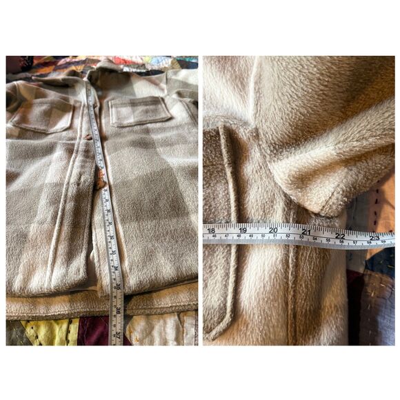 H&M Oversized Plaid Shacket Checkered Jacket Relaxed Fit Beige Plaid Women’s XS - Picture 9 of 9
